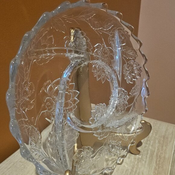 Glass Sectional Serving Platter, Chrysanthemum pattern - Picture 8 of 8